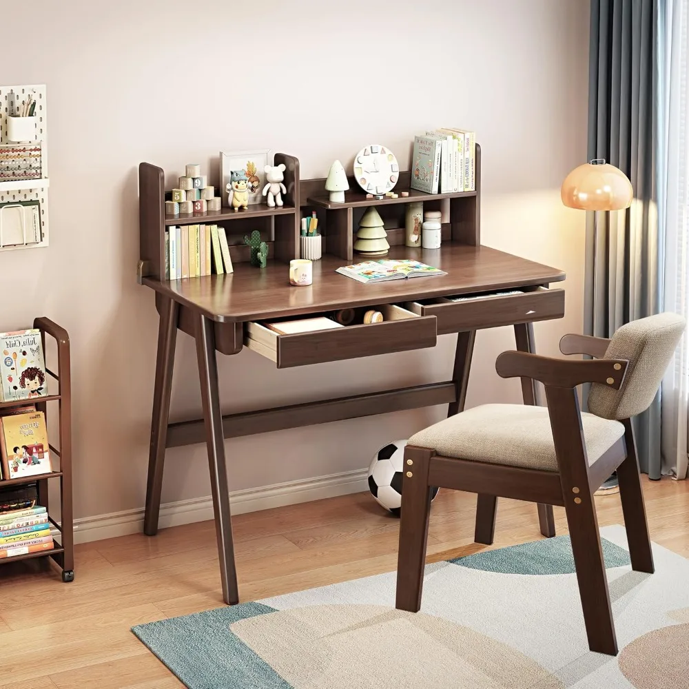 

Kids Desk and Chair Set Rubberwood Children's Learning Table and Chair Set with Chair Suitable for Children Aged 3 Years and Abo