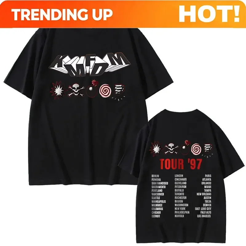 Customization Rock Band Kmfdm Tour 97 Graphic T Shirts Men Women Vintage Gothic Punk T-shirt Unsiex Pure Cotton Casual Oversized