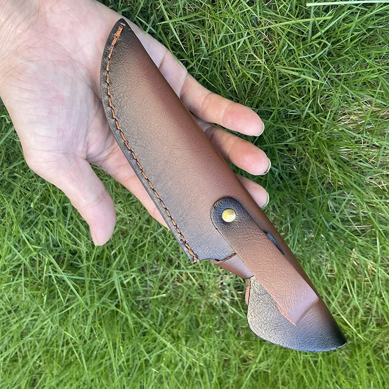 Fodero per coltello in pelle di vacchetta universale a 2 strati da 22,5 cm Porta lama fissa Custodia per coltello in pelle artigianale con fibbia per coltello da caccia