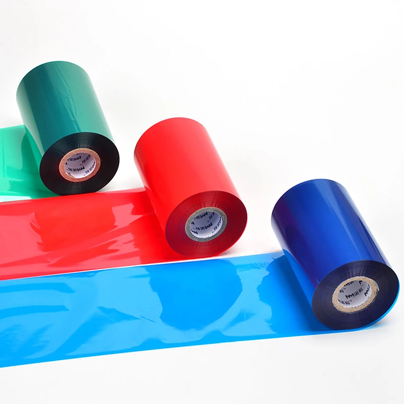 Color Wax Resin Mixed Thermal Transfer Ribbon Roll Carbon Fiber Tape Barcode Label Paper TTR  50-110mm Width 300mLength