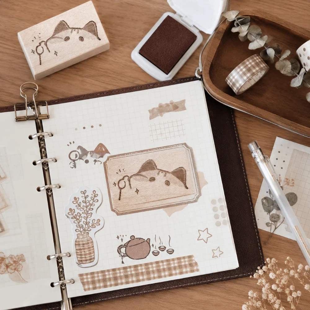 Bread-shaped Rubber Stamp Cartoon Design Soft Rubber Wooden Rubber Stamp Solid Wooden Grip Lightweight Mini Size