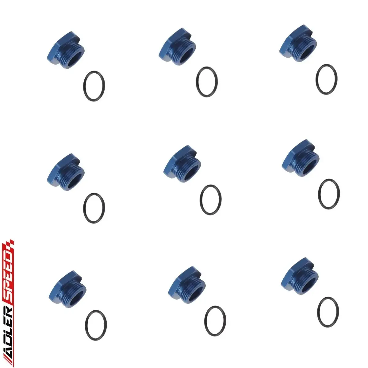AN3 AN4 AN6 AN8 AN10 AN12 16 Port Plug(with O-ring) ORB Male Hex Head Aluminum Seal fitting Block Off Fitting Adapter Blue/Black