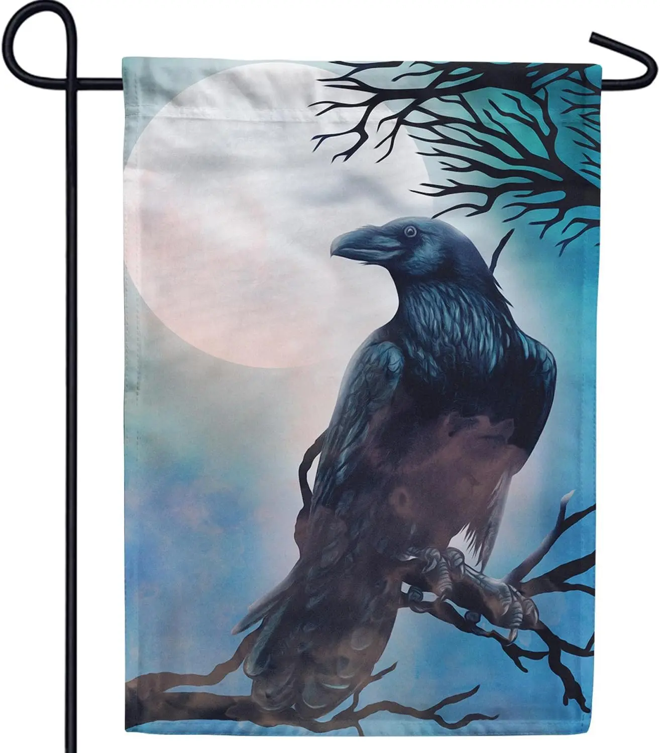 America Forever Halloween Crow Garden Flag 12.5 x 18 inch Double Sided Outside, Happy Halloween Raven Fright Night Nightmare Hor