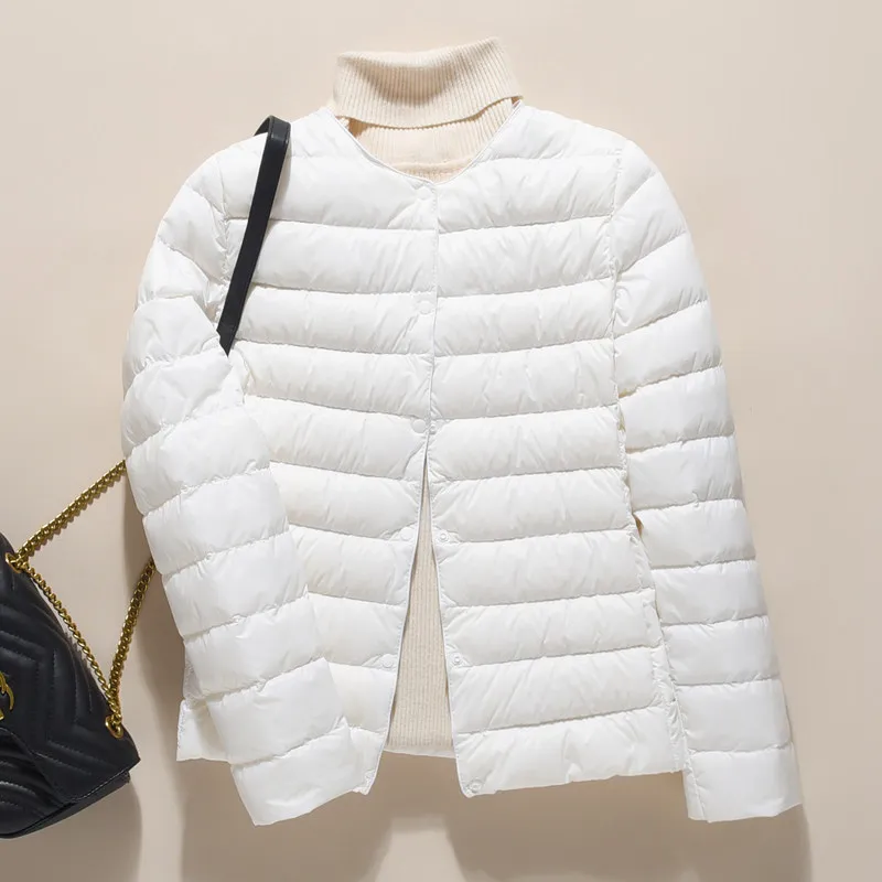 معطف نسائي 90% من قماش البط الأبيض غير اللامع خفيف الوزن معطف شتوي دافئ سترات نسائية بالإضافة إلى معاطف #1