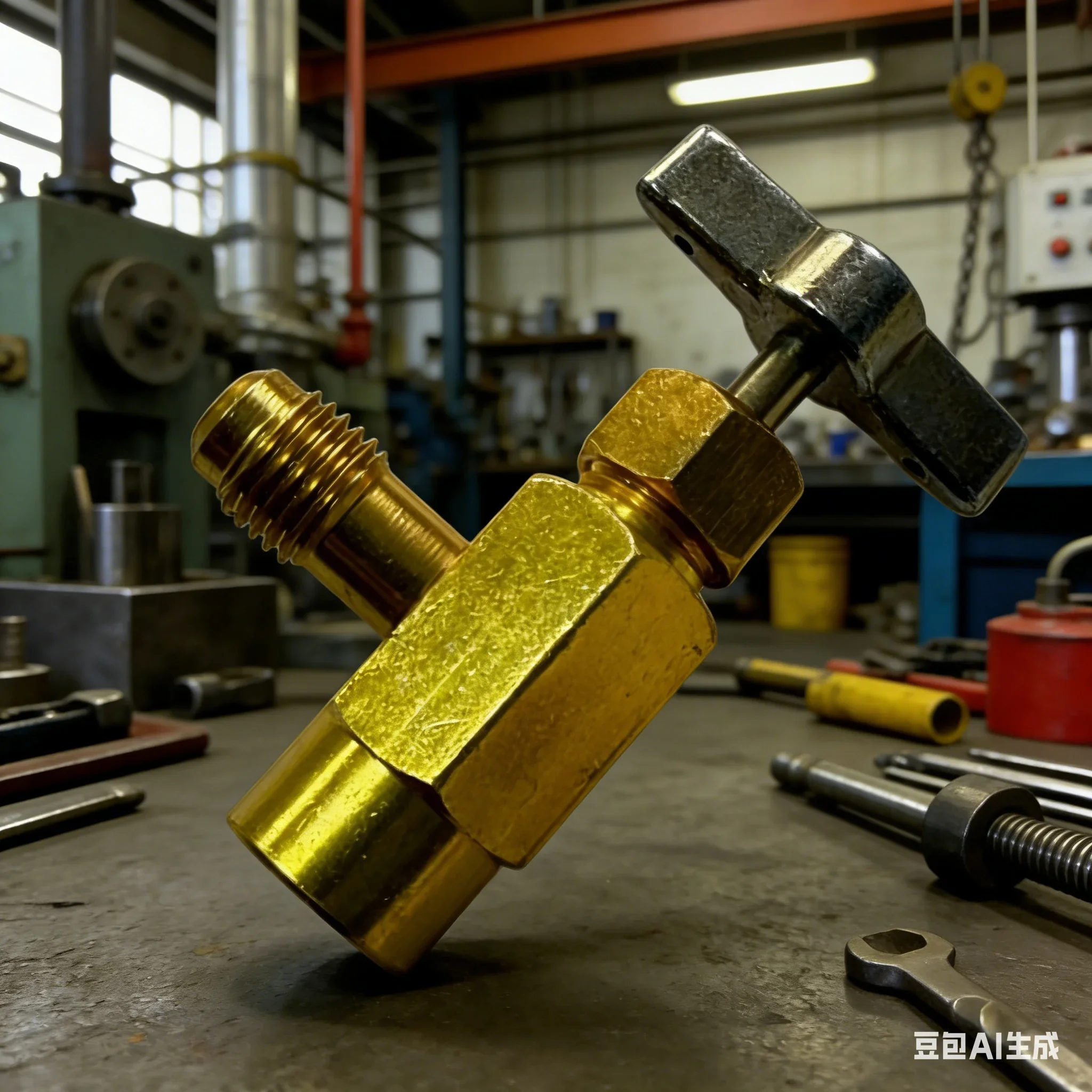 Coppery Color For R1234yf Self-Sealing Bottle Opener 1/2 ACME-LH Left-Handed Refrigerant Can Dispensing Bottle Tap Opener Valve