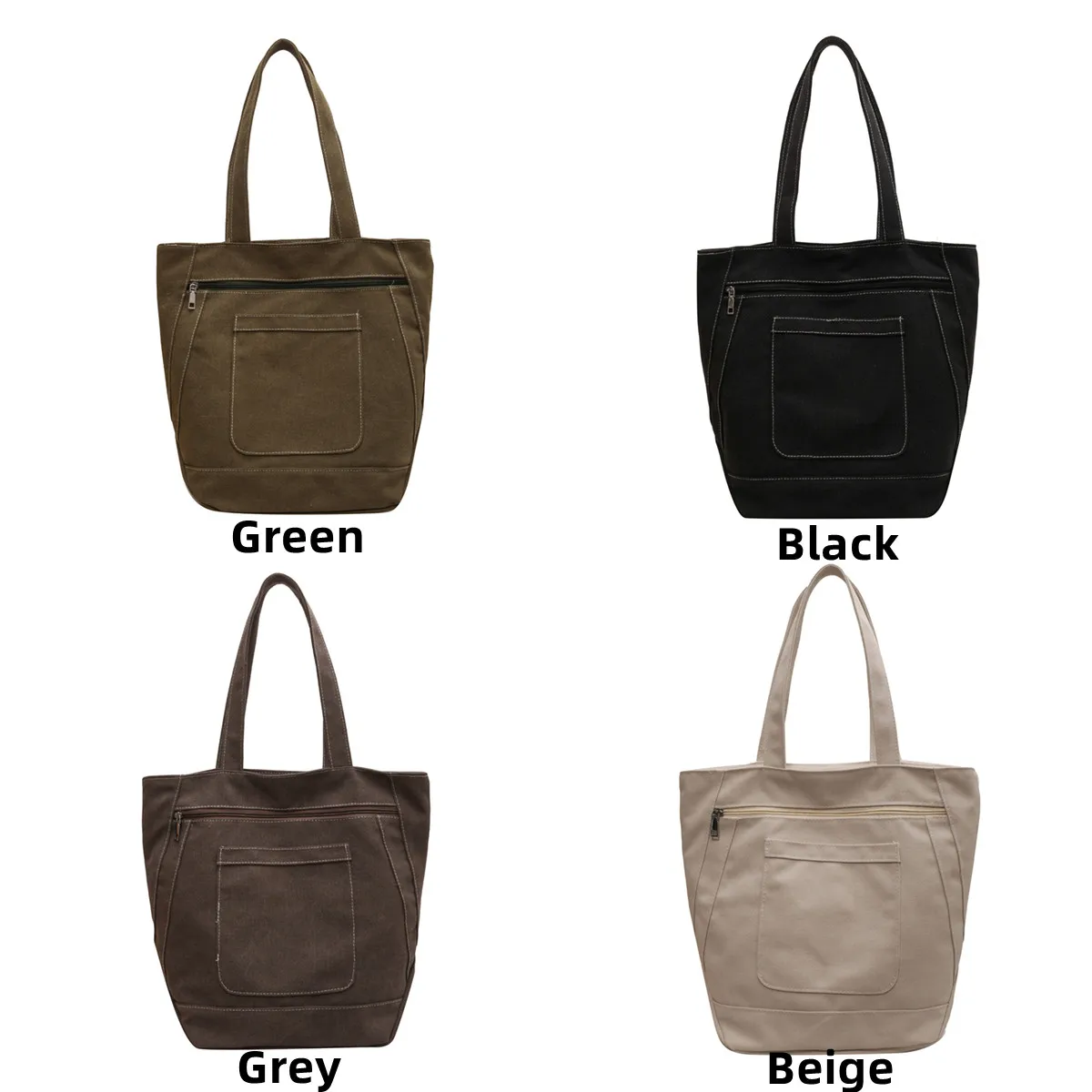 Women Canvas Shoulder Bag Large Pocket Casual Tote Women's Handbags Shoulder Handbags Travel Capacity Tote Shoulder Bags