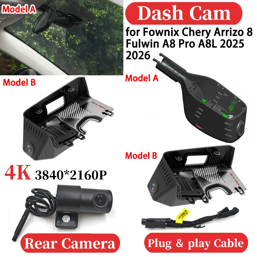 ZJCGO HUD سيارة 4K واي فاي مسجل فيديو DVR داش كام لوحة القيادة كاميرا ل Fownix شيري أريزو 8 Fulwin A8 Pro A8L 2025 2026 #1