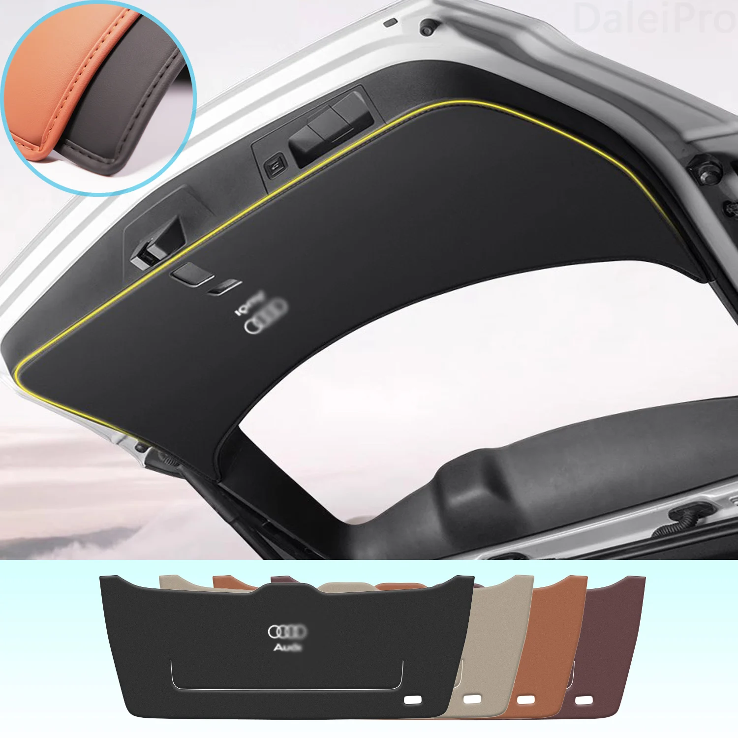 For Audi Q5 2010 2011 2012 2013-2017 Car Liftgate Protection Mat Rear Trunk Protection Cover Anti-kick Leather Decoration Pad