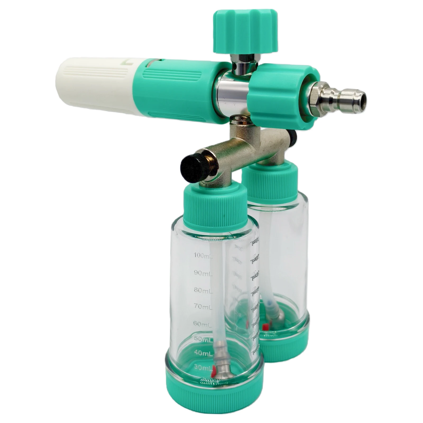 100ML Dual-Kettle Foam Sprayer Snow Lance High Pressure Car Washer 1/4In Soap Foam Spray Bottle Watering Sprinkler for Car Wash