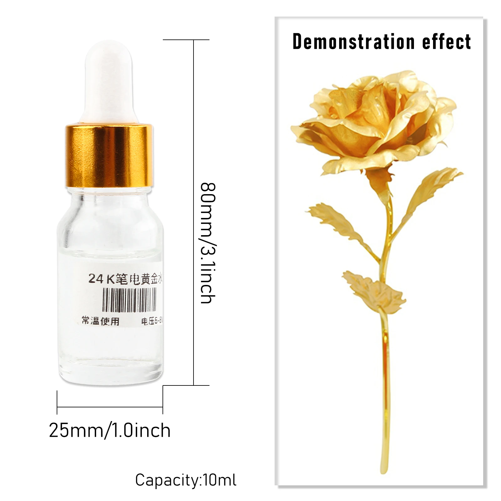 10ml-ペン型ジュエリー電気メッキ：ステンレス鋼チップ電気メッキ液-赤、黒、金-diy用ブラシアプリケーター