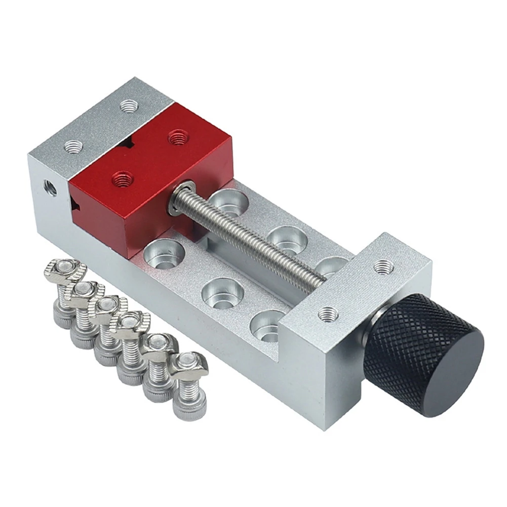 أدوات عرضت جديدة ذاتية الصنع 100 مللي متر ملزمة تصنيع الفك الألومنيوم ، مشبك أنف مسطح لآلة النقش مع 6 قطع مسامير #1