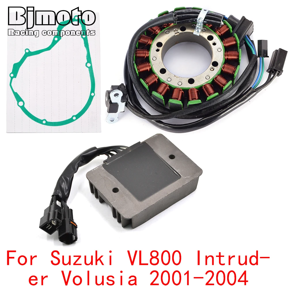 VL800 VL 800 2004 Engine Stator Coil+Voltage Regulator rectifier For Suzuki VL800 Intruder Volusia 2001-2004 With Gasket VL-800