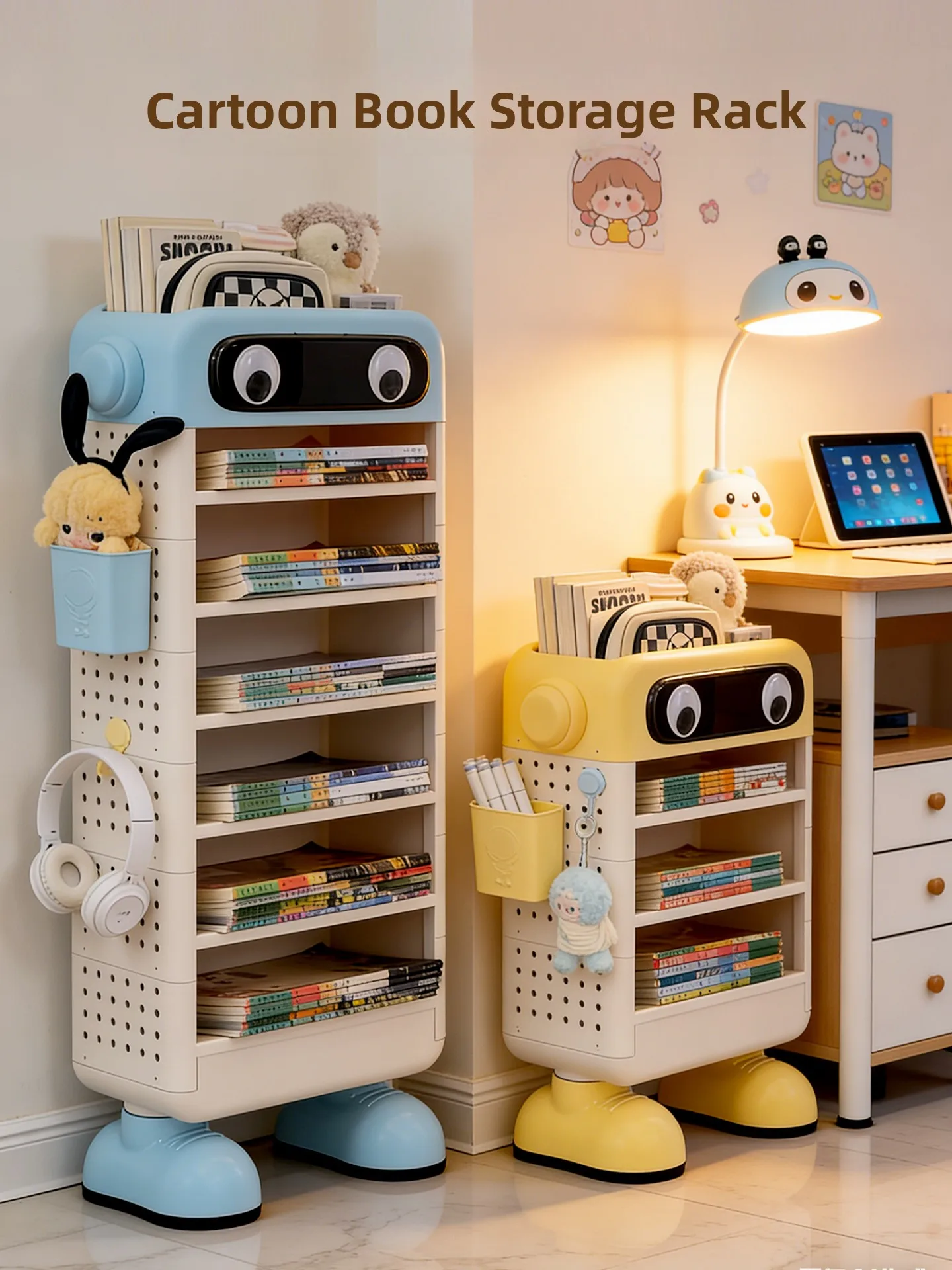 

Large Capacity Bookshelf Free Standing Children's Picture Book Organizer Multi Layer Storage Rack for Books And Stationery