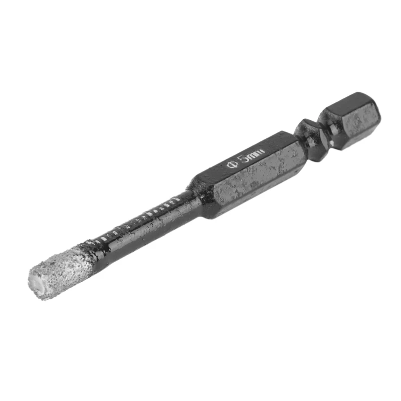 Broca de diamante en seco para azulejos de cerámica, mármol, granito, vástago Hexagonal de cambio rápido, broca para agujeros de piedra (5Mm), 2 uds.