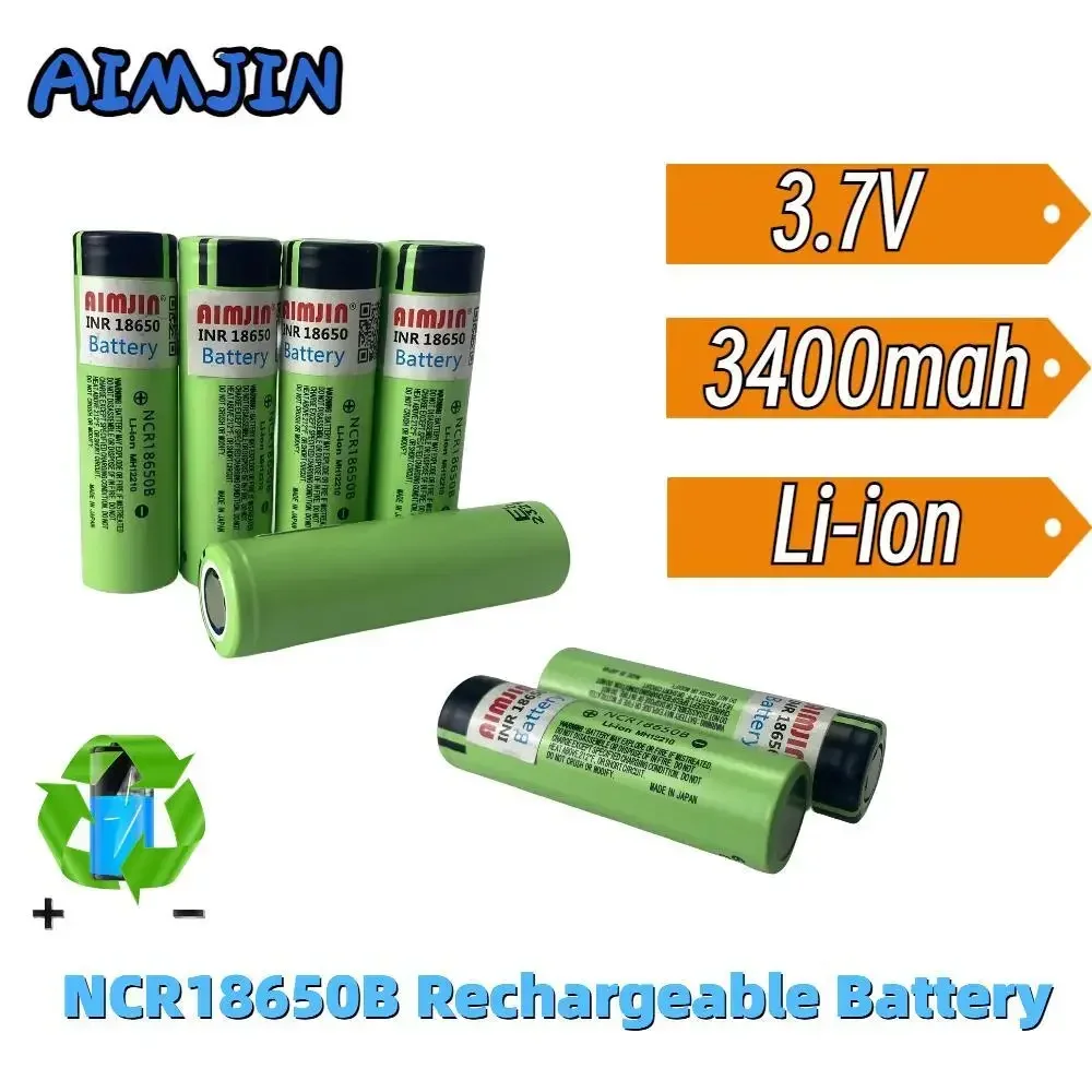 

100% Original NCR18650B 3.7V 3400mAh Rechargeable Lithium-ion Battery for remote control flashlights etc battery replacement