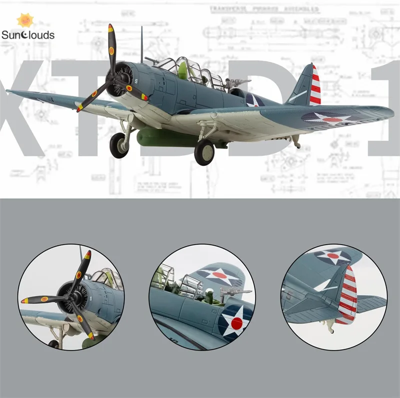 1:72 Military Model Plane TBD-1 Devastator Alloy Fighter Plane Model,Model Airplane for Collection and Gift