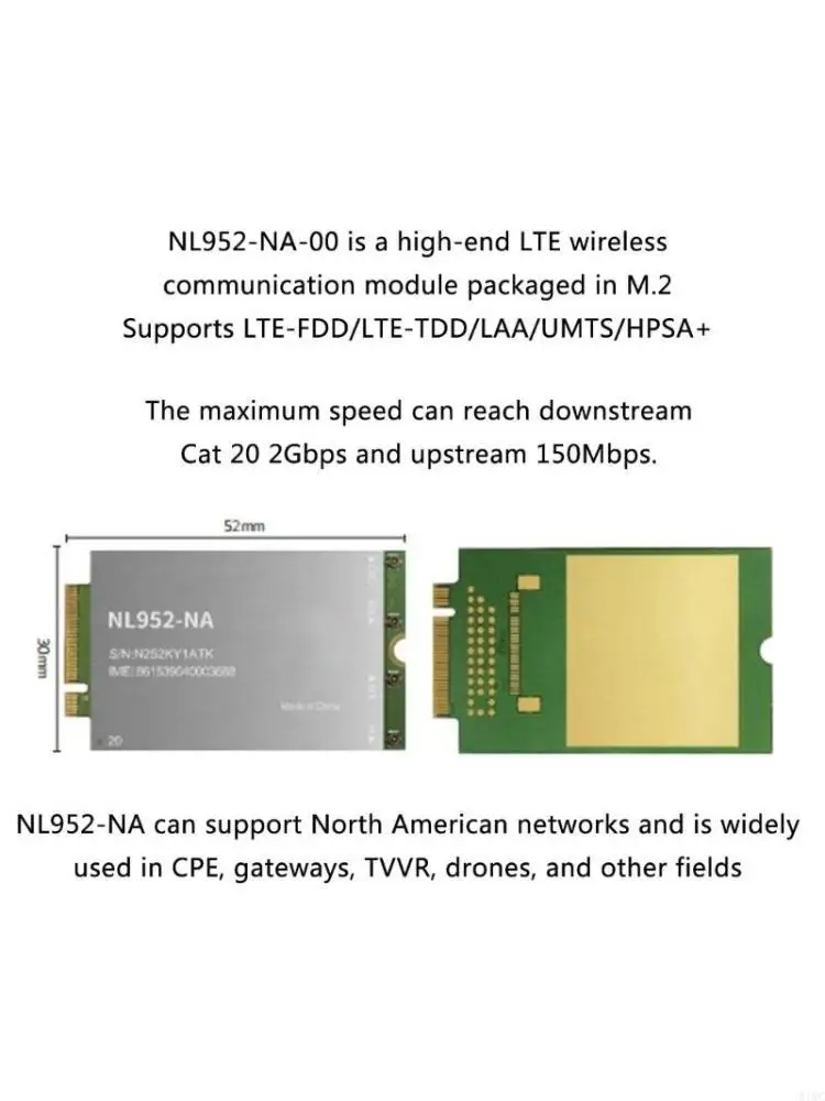 

Модуль 4G LTE NL952-EAU NL952NA Высокая скорость для приложений шлюзов со скоростью загрузки до 2 Гбит/с