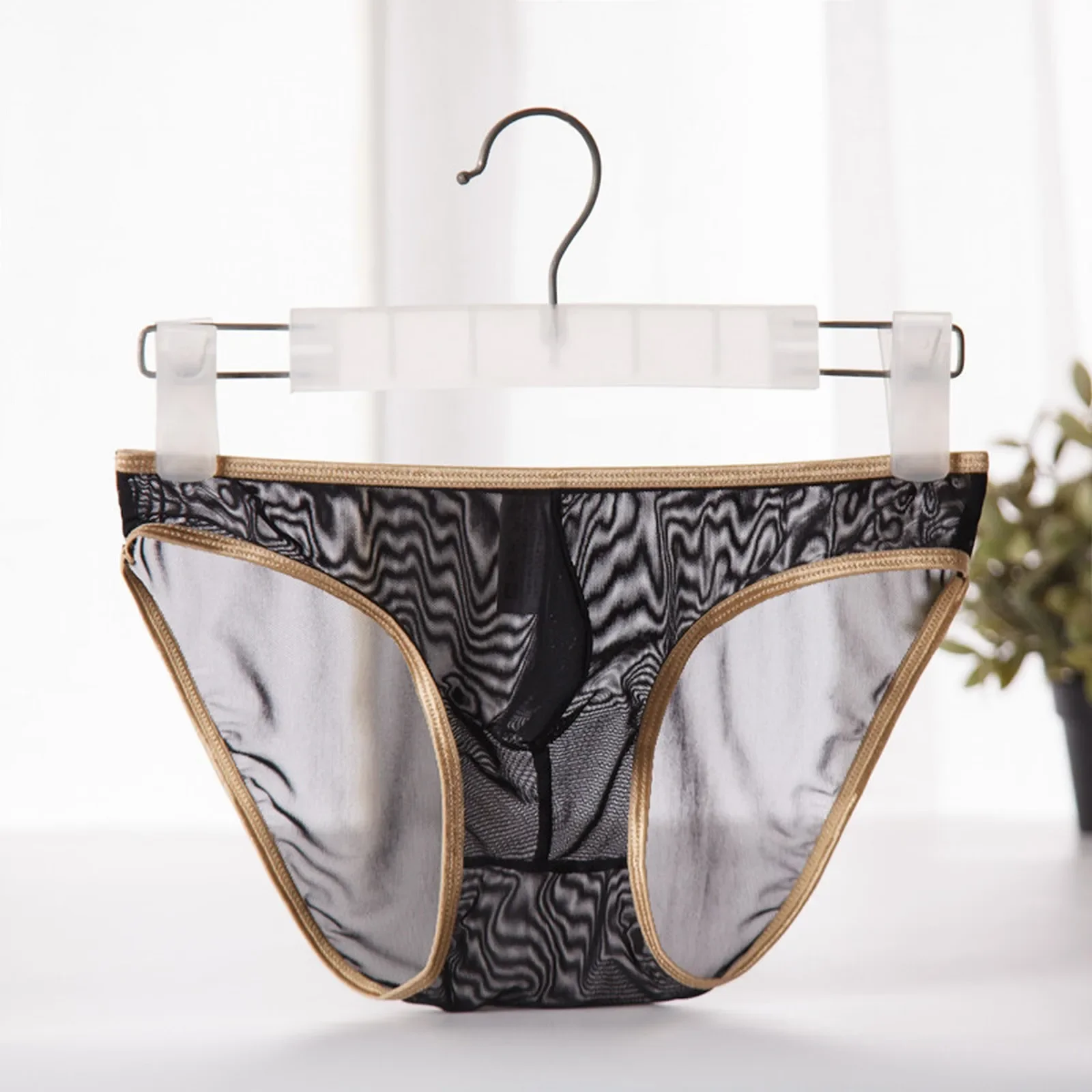 Mens Sexy Thin Sheer Underwear Breathable Soft Briefs Bulge Pouch Underpants Mesh See Through Panties Hombre Jockstrap
