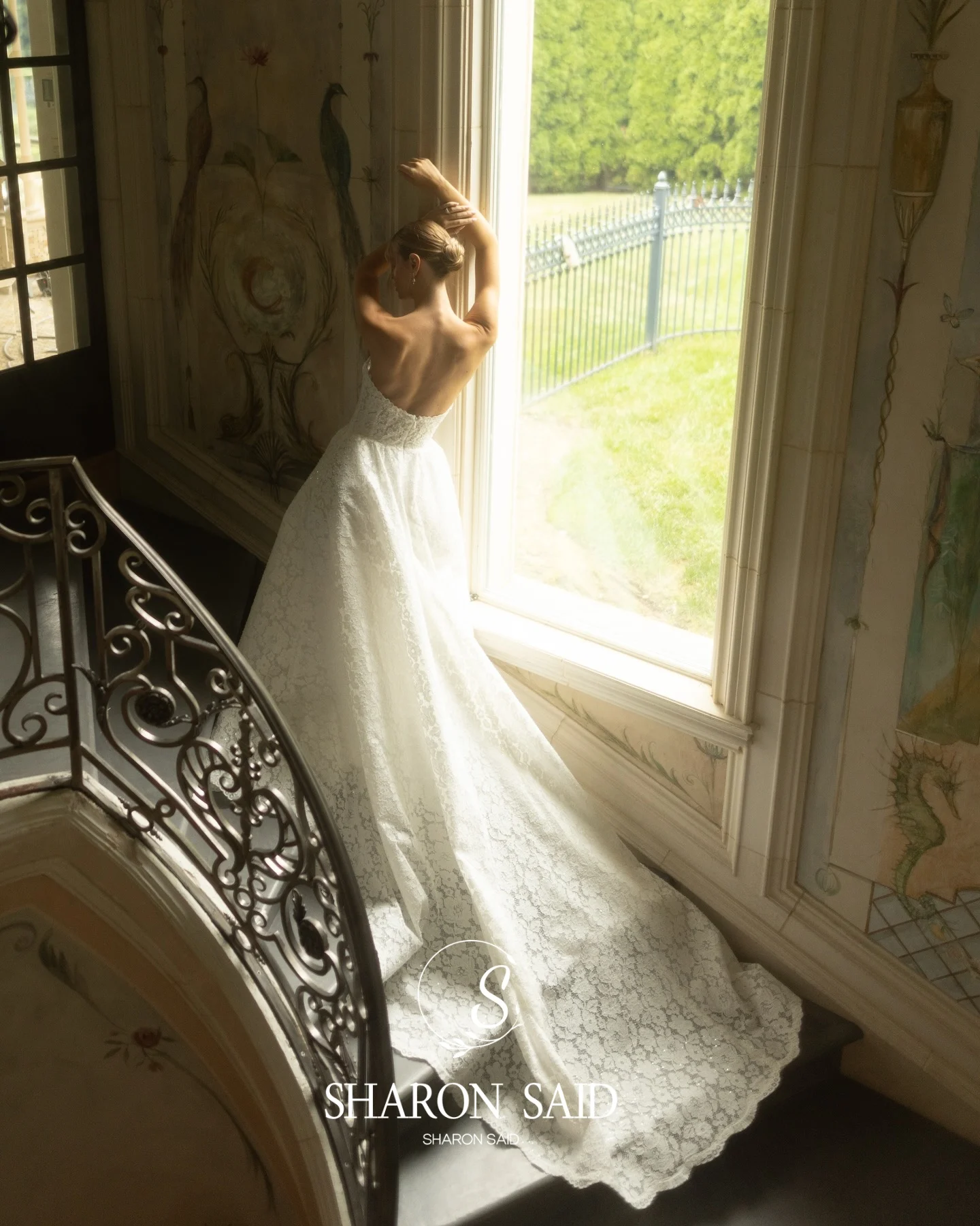 Sharon Said High Quality Elegant Lace Off White Corset Wedding Dress 2026 Long Sleeves With Jacket Bride Gowns SW073 Customized