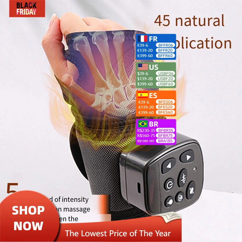 

Tenosynovitis Wrist Massage Physical Therapy airbag Electric Heating Physical Therapy Joints Pain Relief Wrist Massager