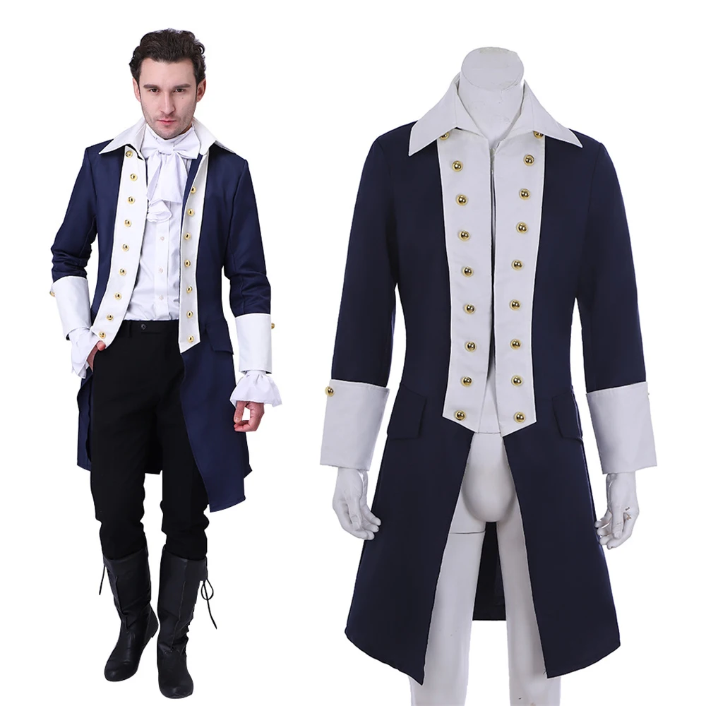 

18th Century Military Uniform Adult Men's Victorian Regency Jacket Medieval Colonial Tuxedo Hamilton Coat Halloween Costume