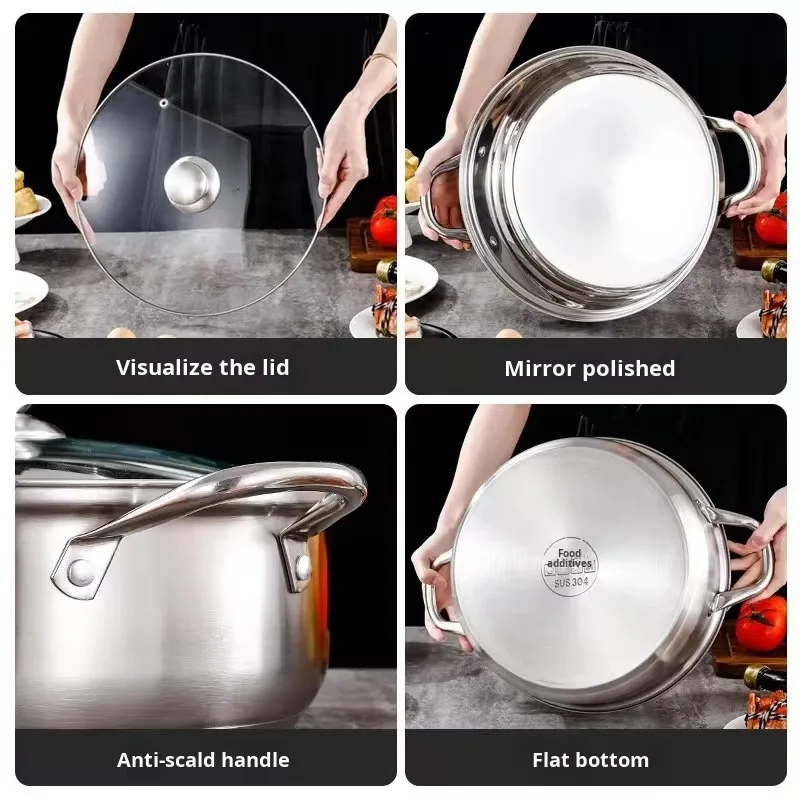 Stainless steel 304 non-stick electric industrial soup pot 1.3 kg