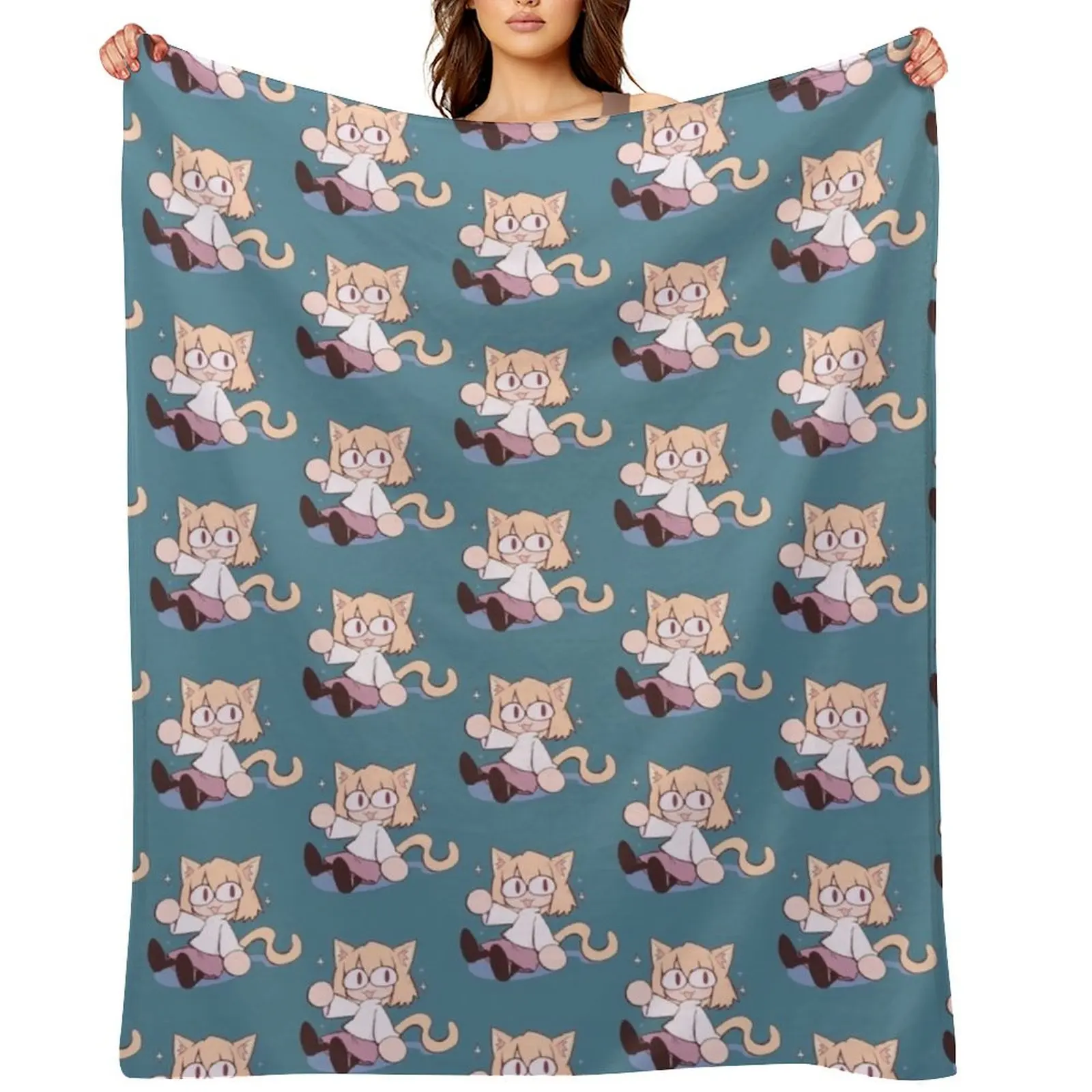 

neco arc funny neco arc,neco arc memes,neko memes,funny neko,neco arc Throw Blanket Flannel Weighted Furry Blankets