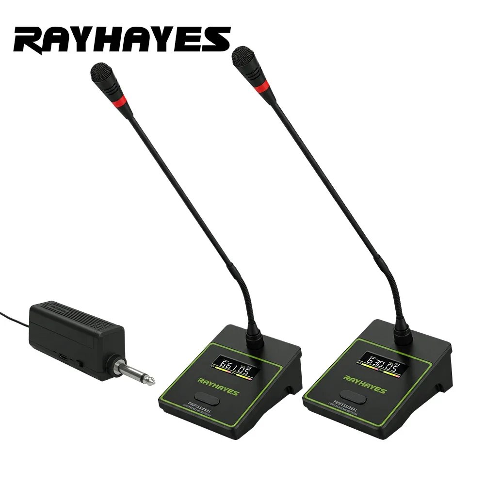 RAYHAYES RGX-011 Wireless Conference Microphone Gooseneck Design 360-Degree Adjustable Angle 50-Meter Signal Reception Distance