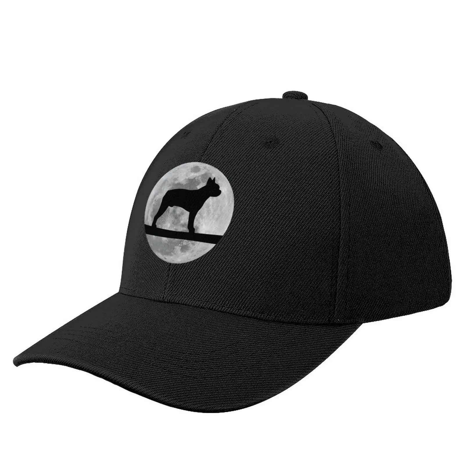 Boston Terrier Dog Night Moon boston terrier Lover Baseball Cap Visor Luxury Brand Dropshipping derby hat Women Caps Men's