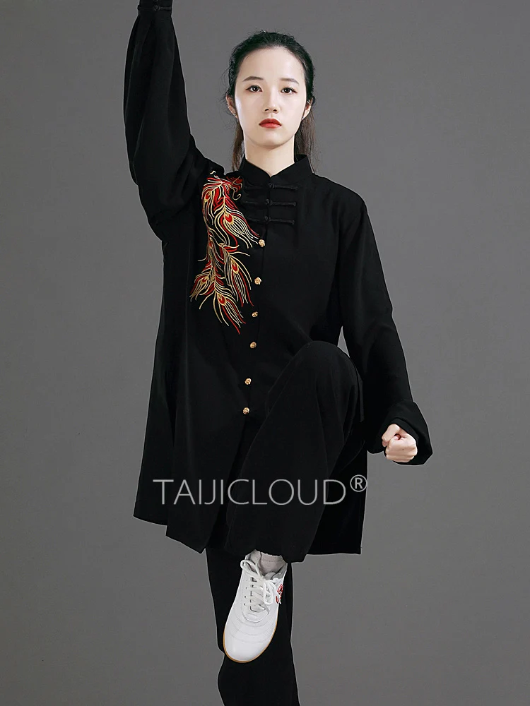 Embroidered Tai Chi Practice Suits for Women and Men, Performance and Competition Clothing, High-End