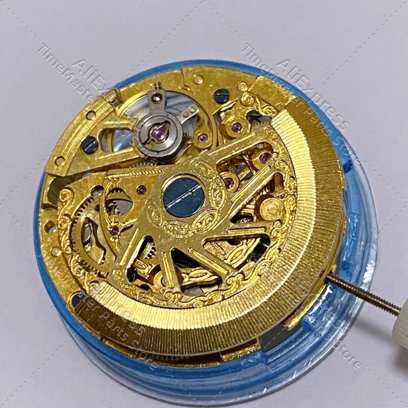 New China 2813 Hollow Movement 8205 8200 Carved Movement Golden Watch Accessories