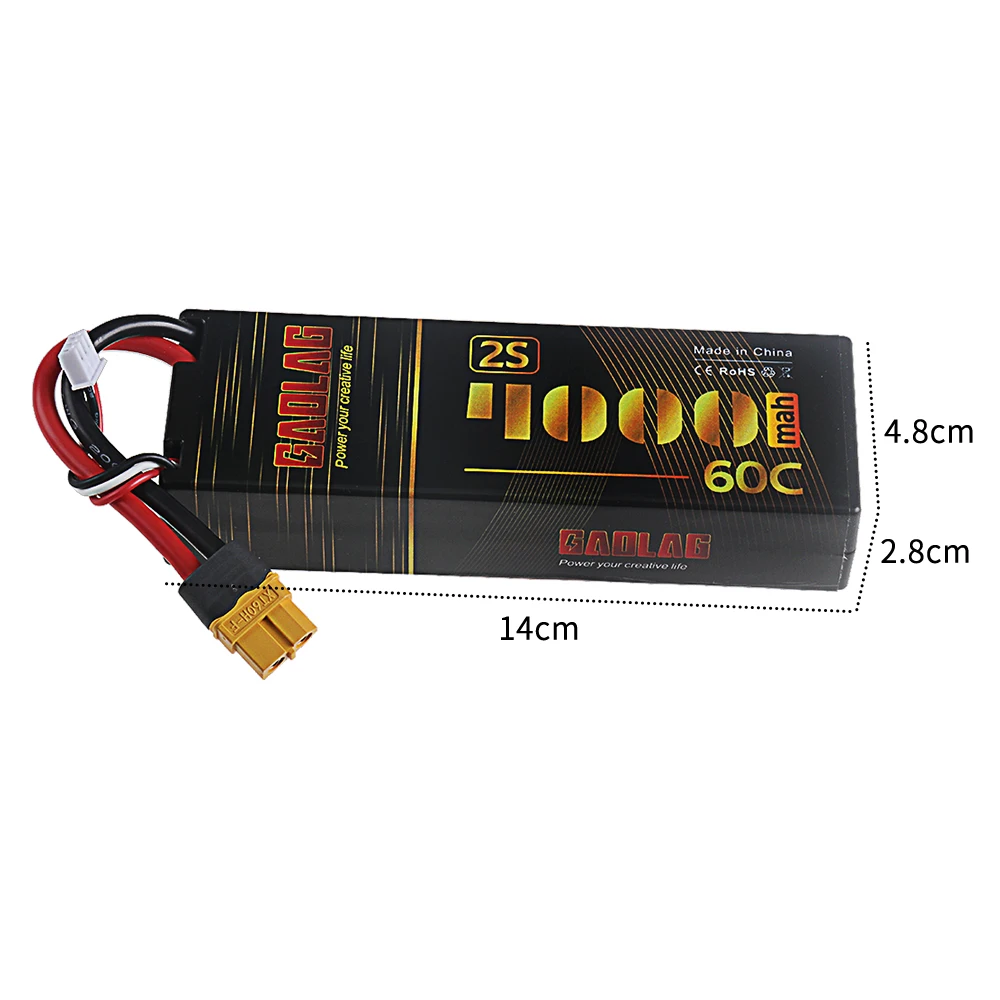 2S 7.4V Lipo Battery 4000mAh 60C Hardcase with T XT60 Plug for RC Car Boats FPV Drones RC Models Parts-Premium Series