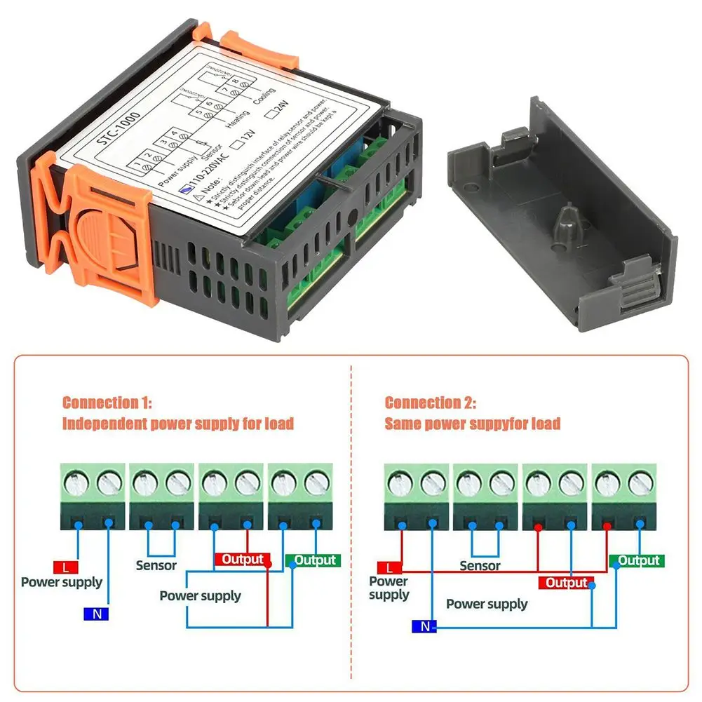 Temperature Controller 12V /24V/110V- 220V 8.5*7.5*3.45cm Digital for stc-1000 W/ Sensor ±1degree for celsius Brand New