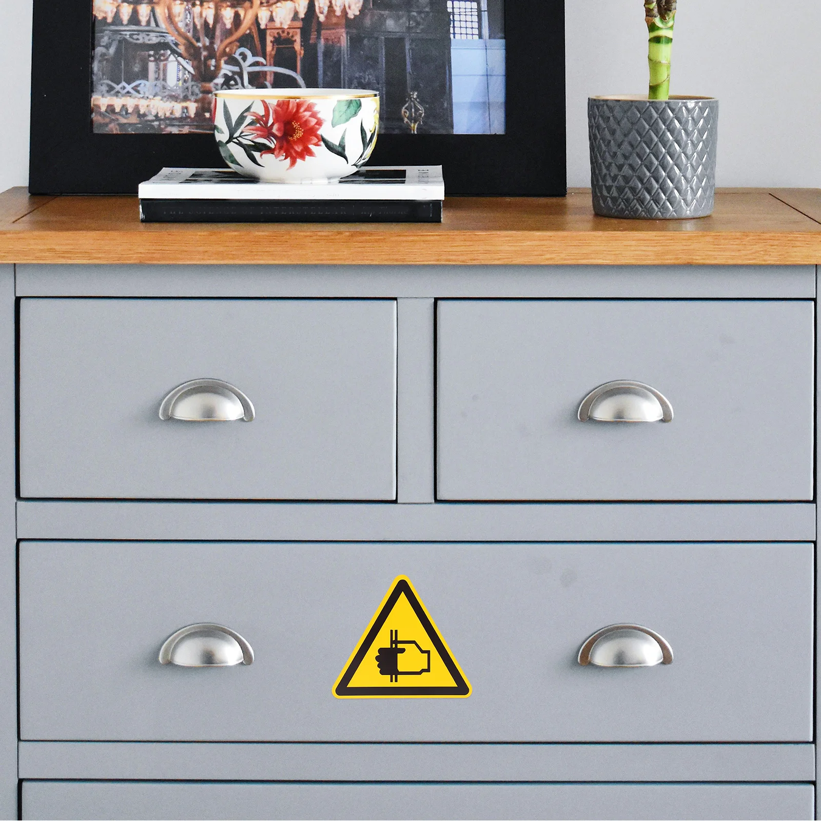 

6Pcs Caution Warning Decals Hand Crushing Safety Stickers Bright Color Equipment Warning Labels Caution Stickers