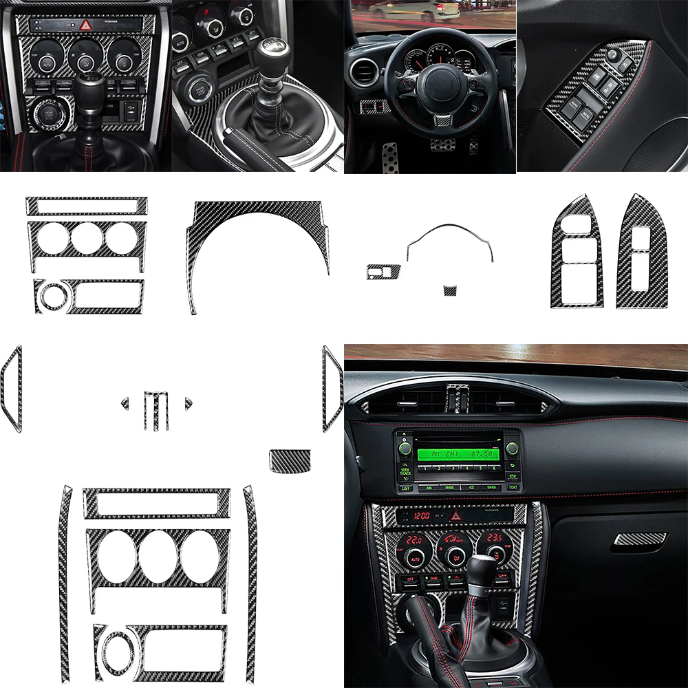 Carbon Fiber For Subaru BRZ Toyota 86 GT86 2017 2018 2019 Car Accessories Gear Shift Cup Holder Air Conditioning Trim Sticker