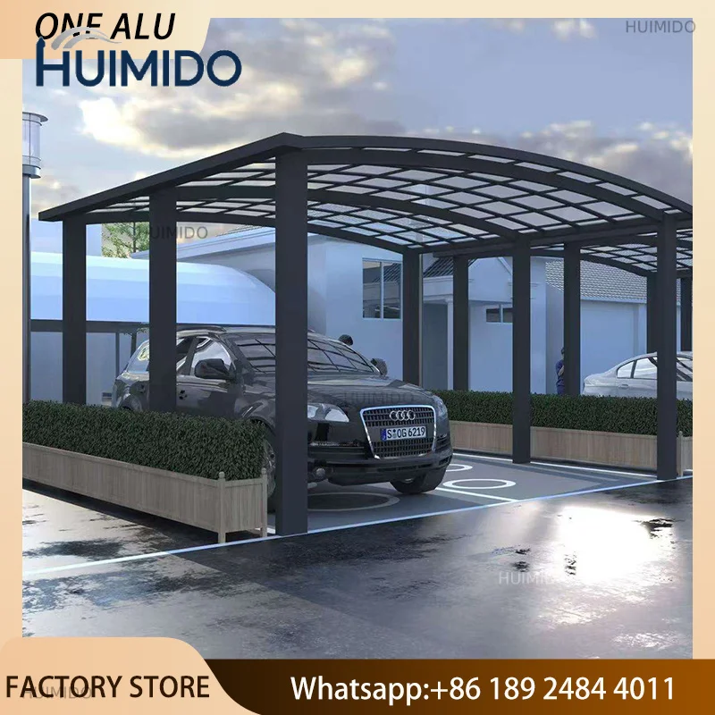 Custom Size Aluminum Carport with Polycarbonate Roof Easy Assembly for Backyard Parking