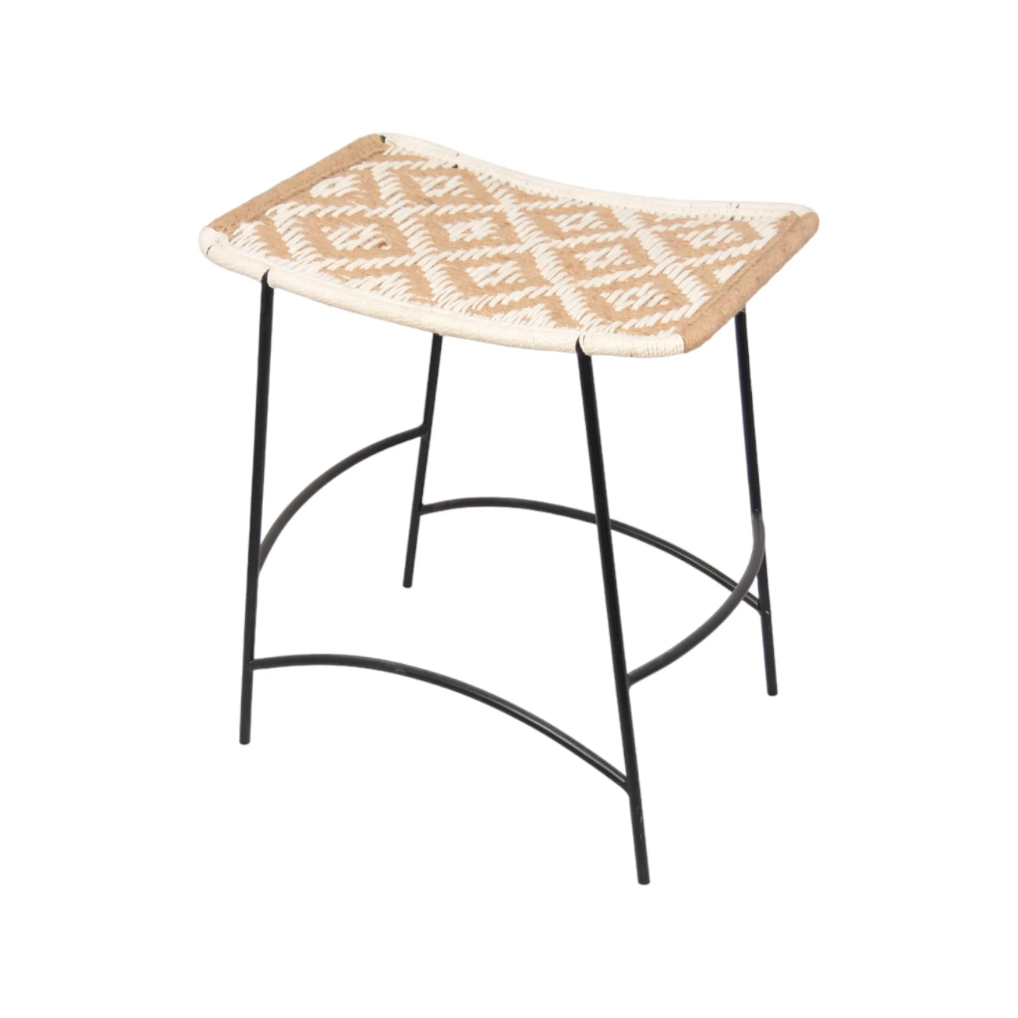 Handmade Woven Seat Stool With Metal Frame Resort/Restaurant Outdoor Custom Cheap Wood Rattan Stool From Manufacturer Exporter