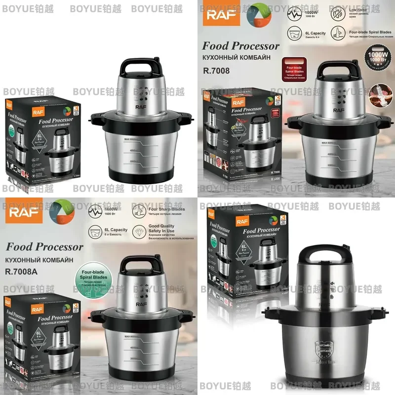 6L Electric Meat Grinder Large Capacity Household Food Processor Garlic Mincer Heavy Duty Stainless Steel Kitchen Appliance