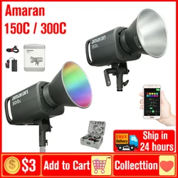 DO Brasil) Aputure Amaran 300C/150C LED Video Light 300W COB lights Bowens Mount Continuous Light For Studio Video Photo Filming