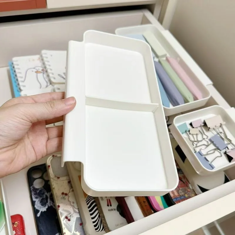 1/3pcs Hanging Drawer Organizers Plastic Invisible Storage Box for Office Home Small Items Layered Storing Space-Saving Gadget