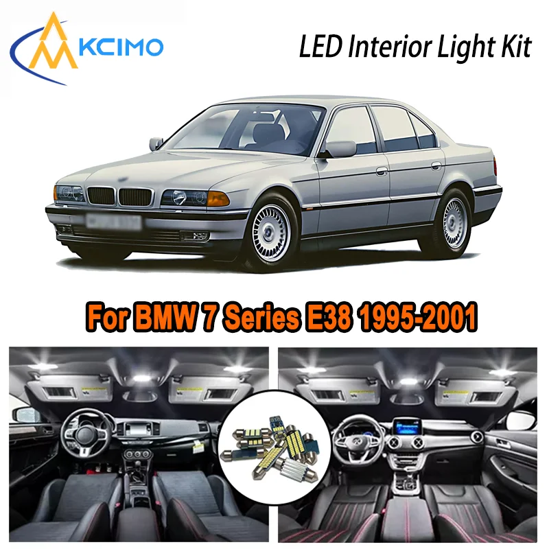 

For BMW 7 Series E38 1995-2001 1996 1997 1998 1999 2000 LED Interior Dome Map Trunk Light Kit Car Led Lamps Canbus No Error