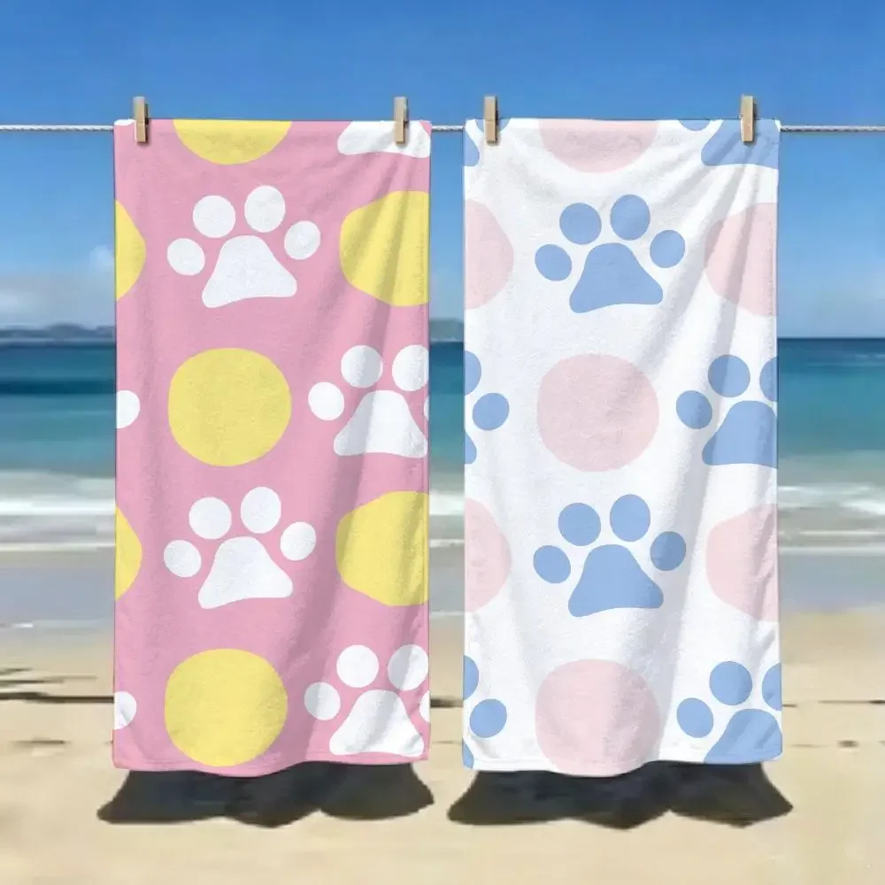 Anime C-Cat paw texture Towel ultra-fine fiber quick drying absorbent bath towel, outdoor swimming sports towel