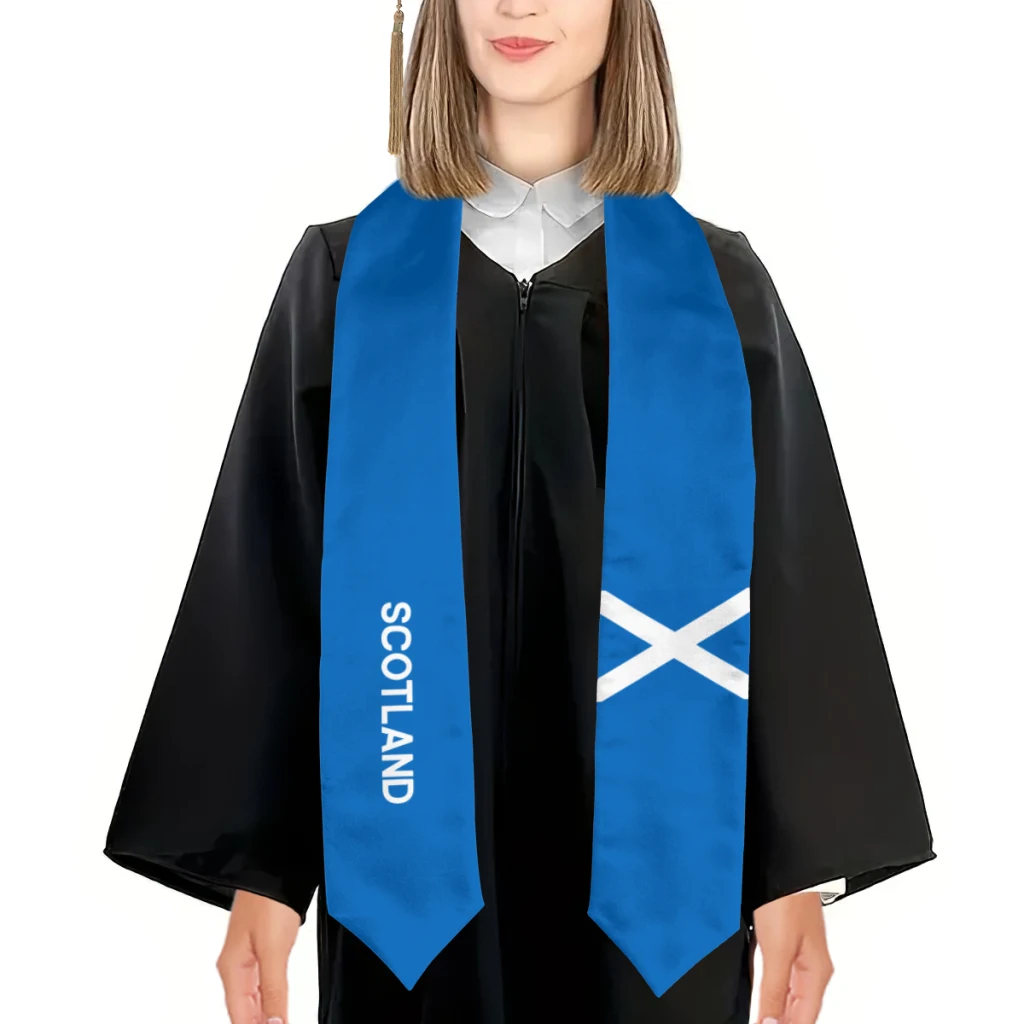 More design Graduation shawl Scotland Flag & United States Flag Stole Sash Honor Study Aboard International Students