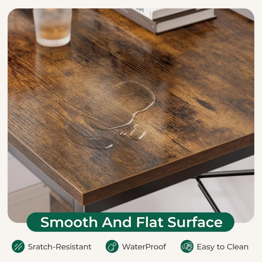 L Shaped Computer Desk with Reversible Storage Shelves, Gaming Corner Desk for Home Office, Writing Study Desk with Metal Frame