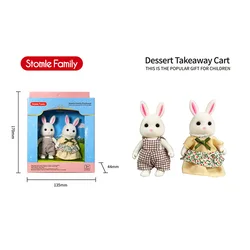 Simulation Forest Rabbit Family DIY Playset Mini Rabbit Bear Figure Toy Dolls Kids Gifts