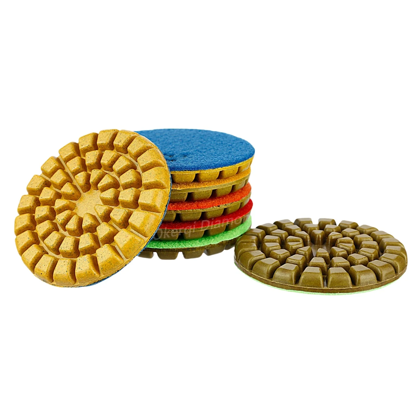 5-teiliges Set 4 Zoll 100mm Bodenpolierpads für Betonboden und Marmor, Dicke 10mm, Nass-Schleifscheiben zum Polieren von Stein – Detail 9