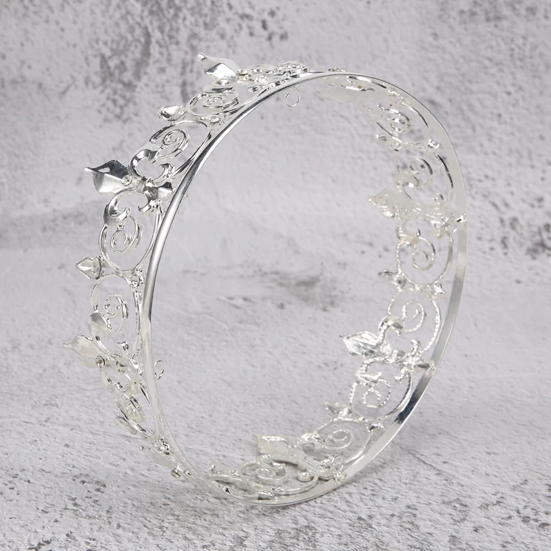 Royal King Crown For Men - มงกุฎเจ้าชายโลหะและ Tiaras, หมวกปาร์ตี้วันเกิดเต็มรอบ, เครื่องประดับยุคกลาง