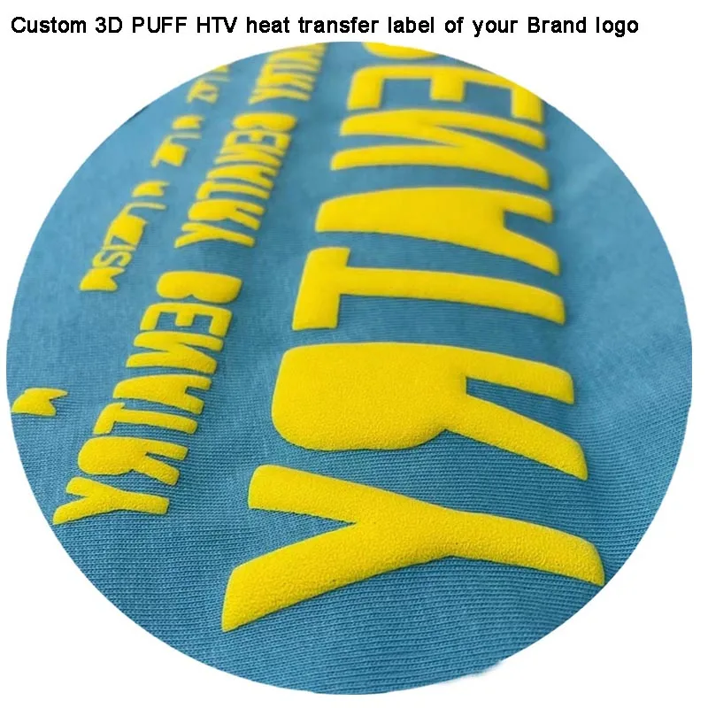 10Pcs Custom Your Logo 3D Puff Heat Transfer Vinyl Film HTV Press Label Heat Iron on Foam DIY T-Shirt Clothes Pillow Textile