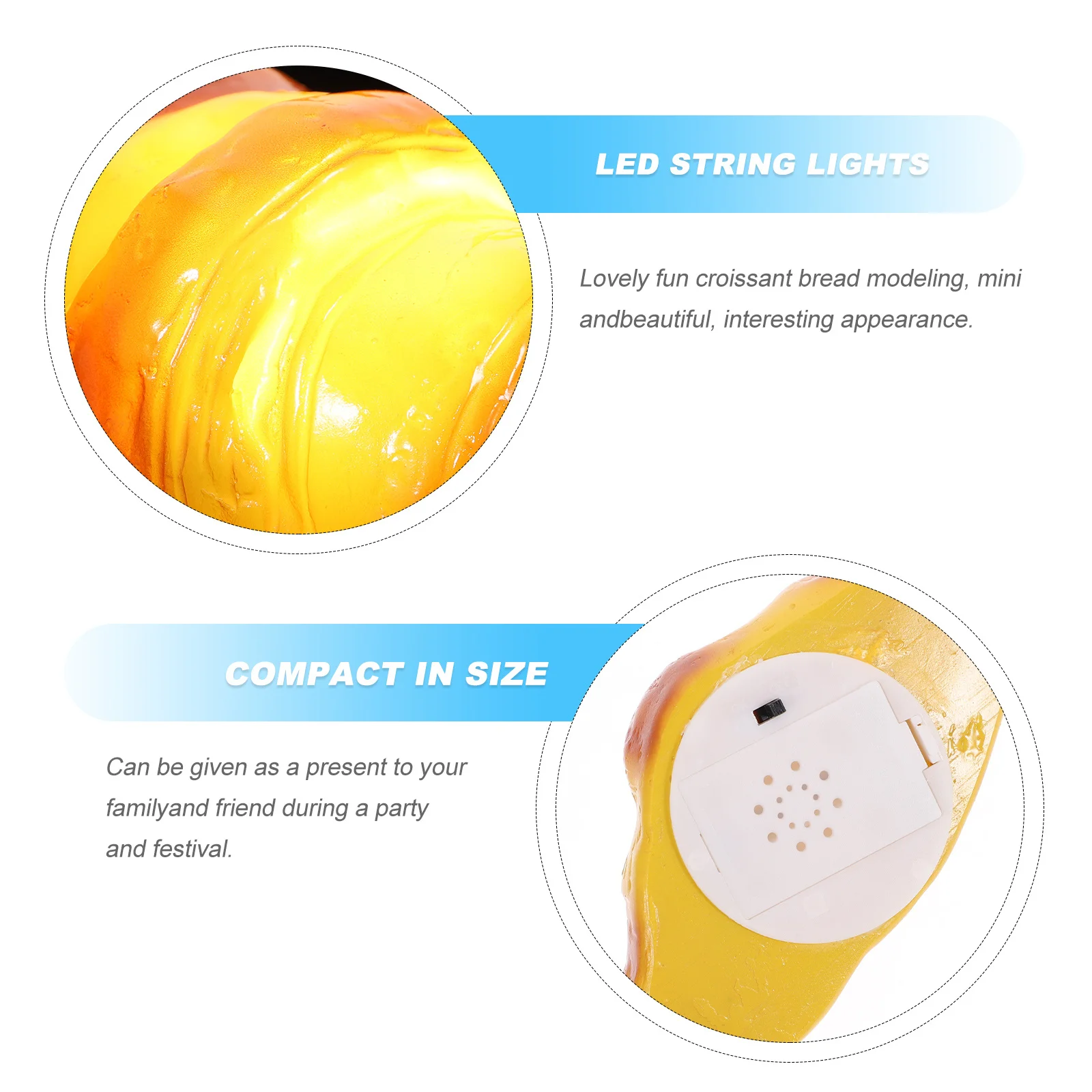 

1Pcs Croissant Bread Lamp Premium LED Night Light Powered Decorative Lighting Ornament Romantic Household Night Light