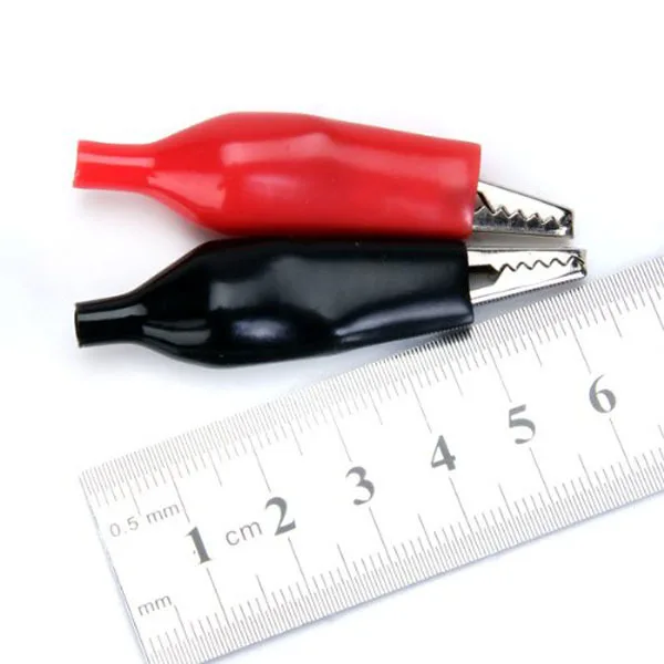 

10Pairs Black Red Insulated Alligator Test Clips Nickel Steel Clips Clamp Durable Repair Leads Alligator Clamps